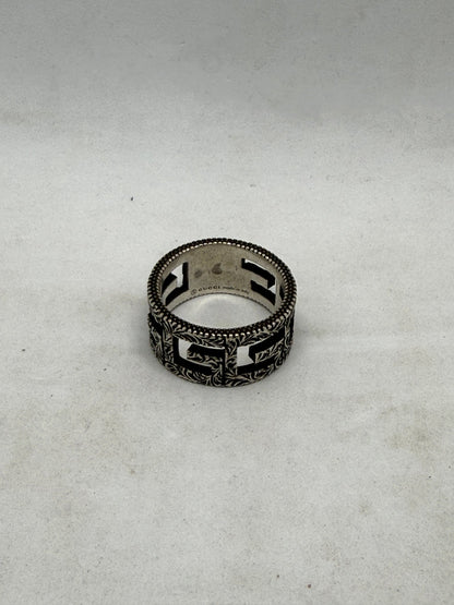 Gucci Cutout Square G Band Ring, Sterling Silver Ag925, Size 19, Made in Italy - Thrift GoblinJewelry