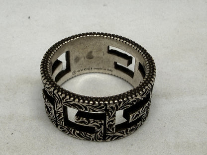 Gucci Cutout Square G Band Ring, Sterling Silver Ag925, Size 19, Made in Italy - Thrift GoblinJewelry