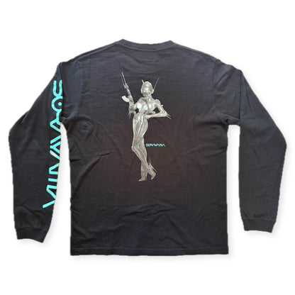 Hajime Sorayama x Medicom Toy Sync Chrome Figure Long Sleeve T-Shirt Black Size M - Thrift GoblinT-Shirt