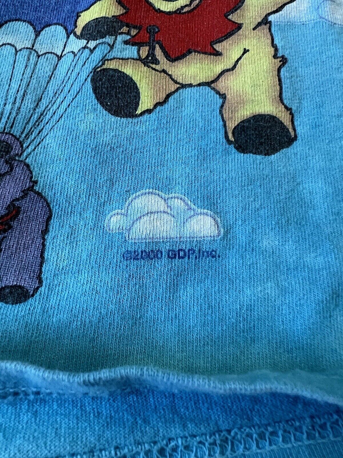 Hard Tag Vintage 2000 Liquid Blue Grateful Dead Parachute Bears Medium Skydive - thriftgoblin