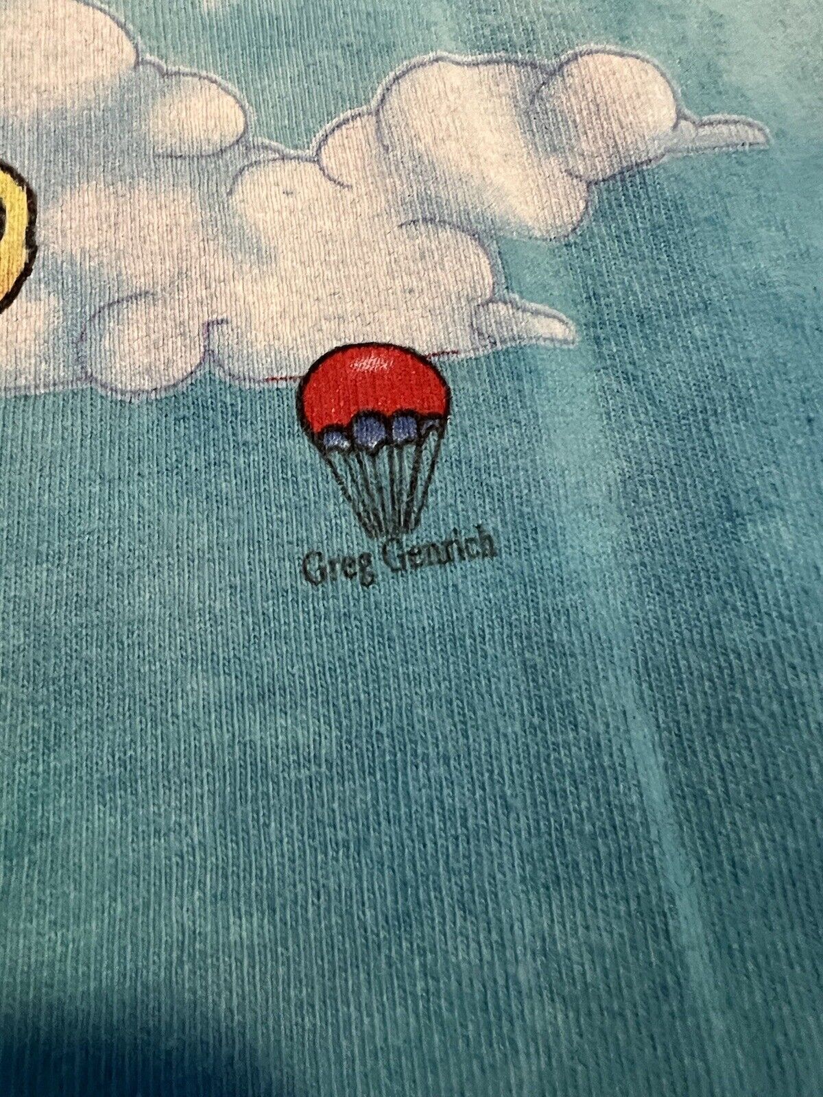 Hard Tag Vintage 2000 Liquid Blue Grateful Dead Parachute Bears Medium Skydive - thriftgoblin