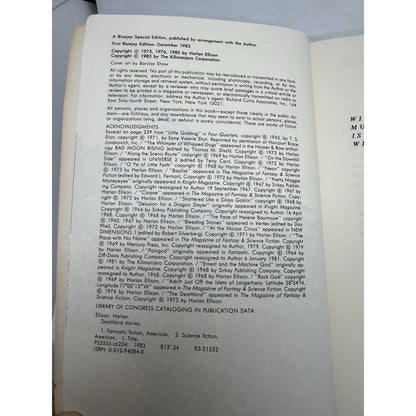 Harlan Ellison Deathbird Stories Bluejay Special Edition Sci Fi Paperback Book - thriftgoblin