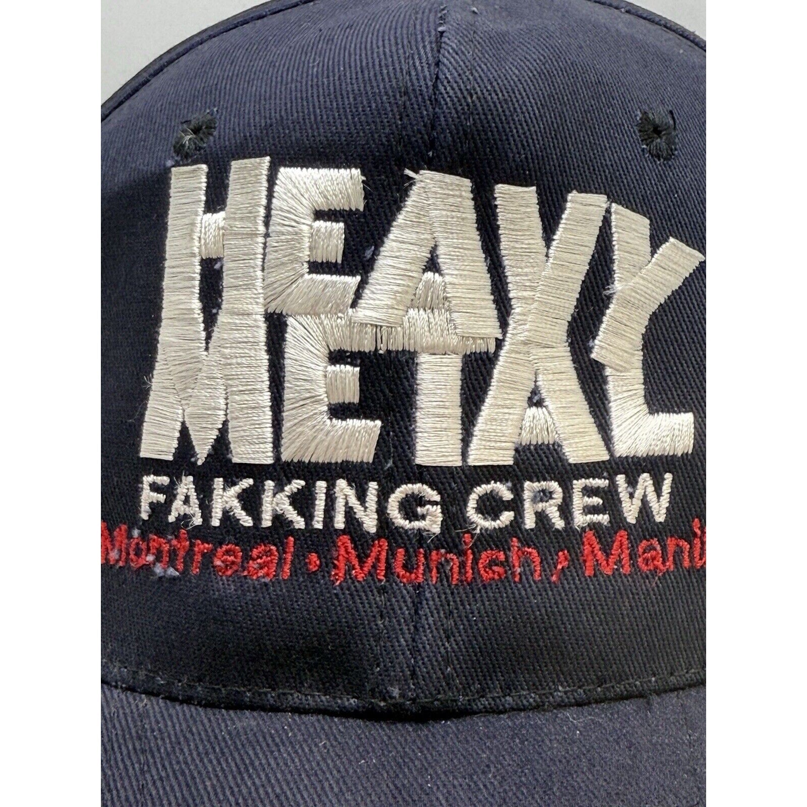 Heavy Metal Magazine FAKK Fakking Crew Hat Montreal Munich Manila RARE Vintage - thriftgoblinAccessory