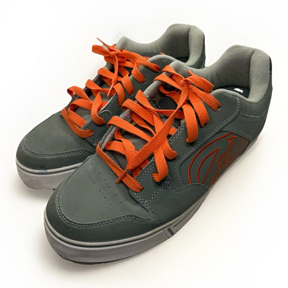 Heelys 770151 Gray Orange Shoes Men’s 10 Roller Skate Sneakers Rare Wheel Adult - thriftgoblin