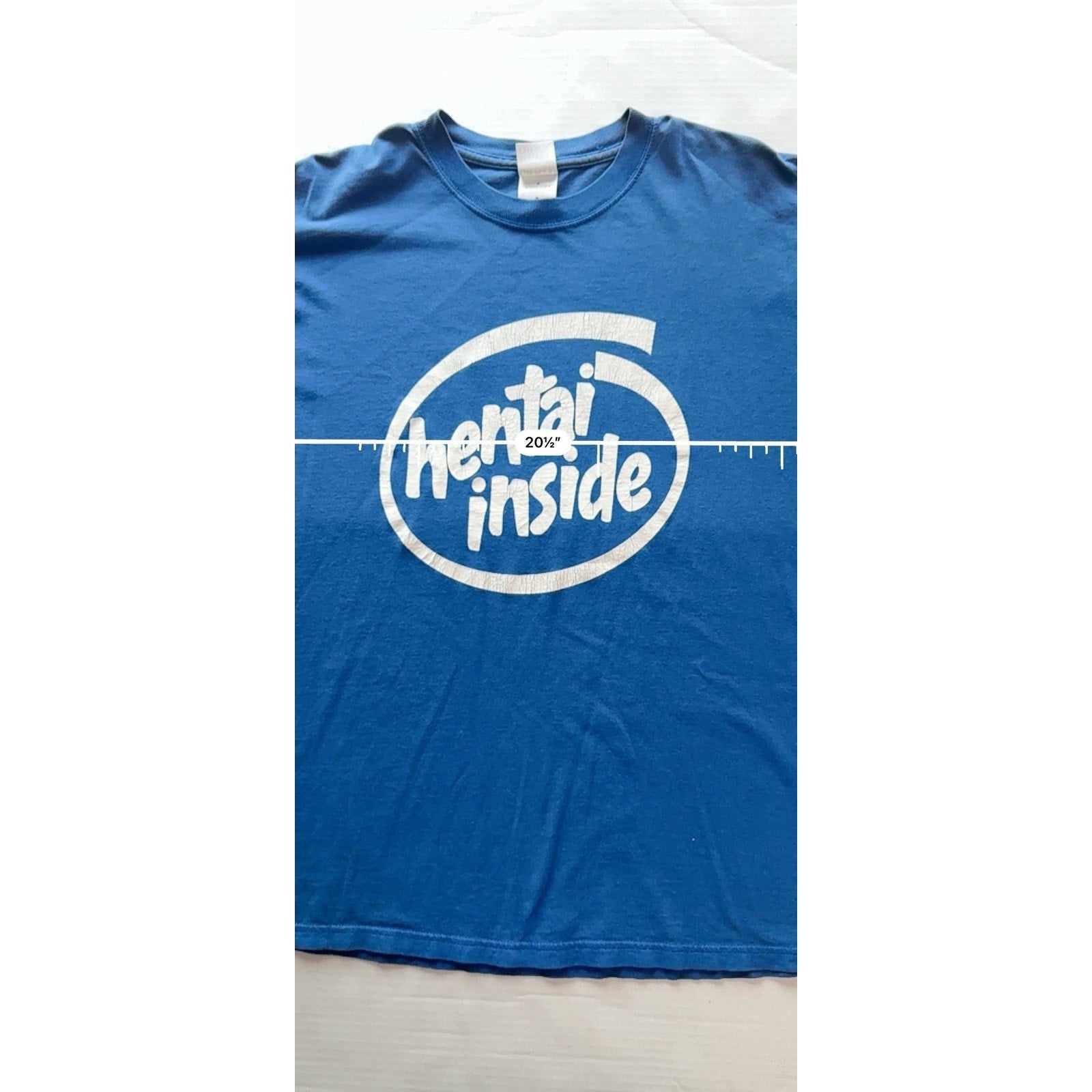 Hentai Inside Intel Parody T-Shirt Size Medium Blue Anime Humor Gildan Adult - thriftgoblin