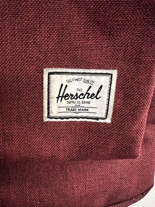 Herschel CLASSIC (22L) Wine Crosshatch Striped Liner Front Pocket Backpack - thriftgoblin