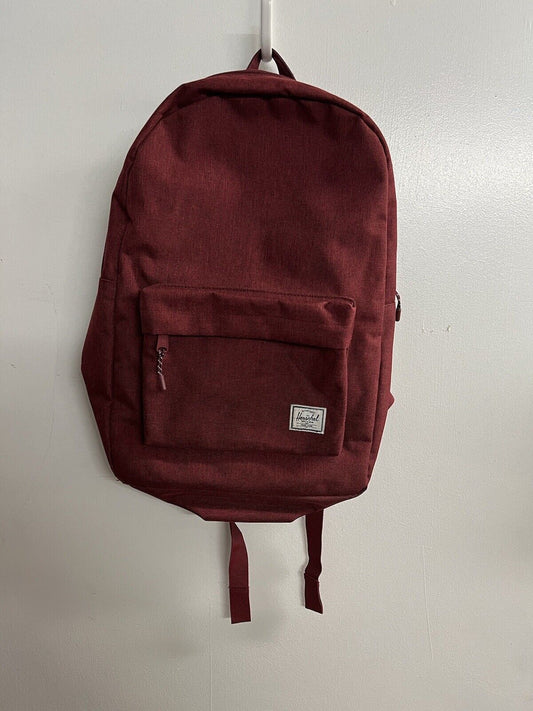Herschel CLASSIC (22L) Wine Crosshatch Striped Liner Front Pocket Backpack - thriftgoblin