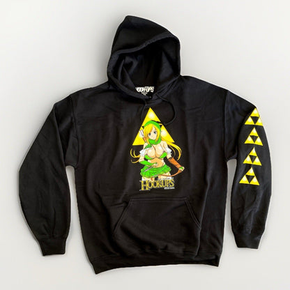 Hook - Ups Female Link Hoodie Black L 2020 Anime Skate Sweatshirt Zelda Lewd Anime - thriftgoblin