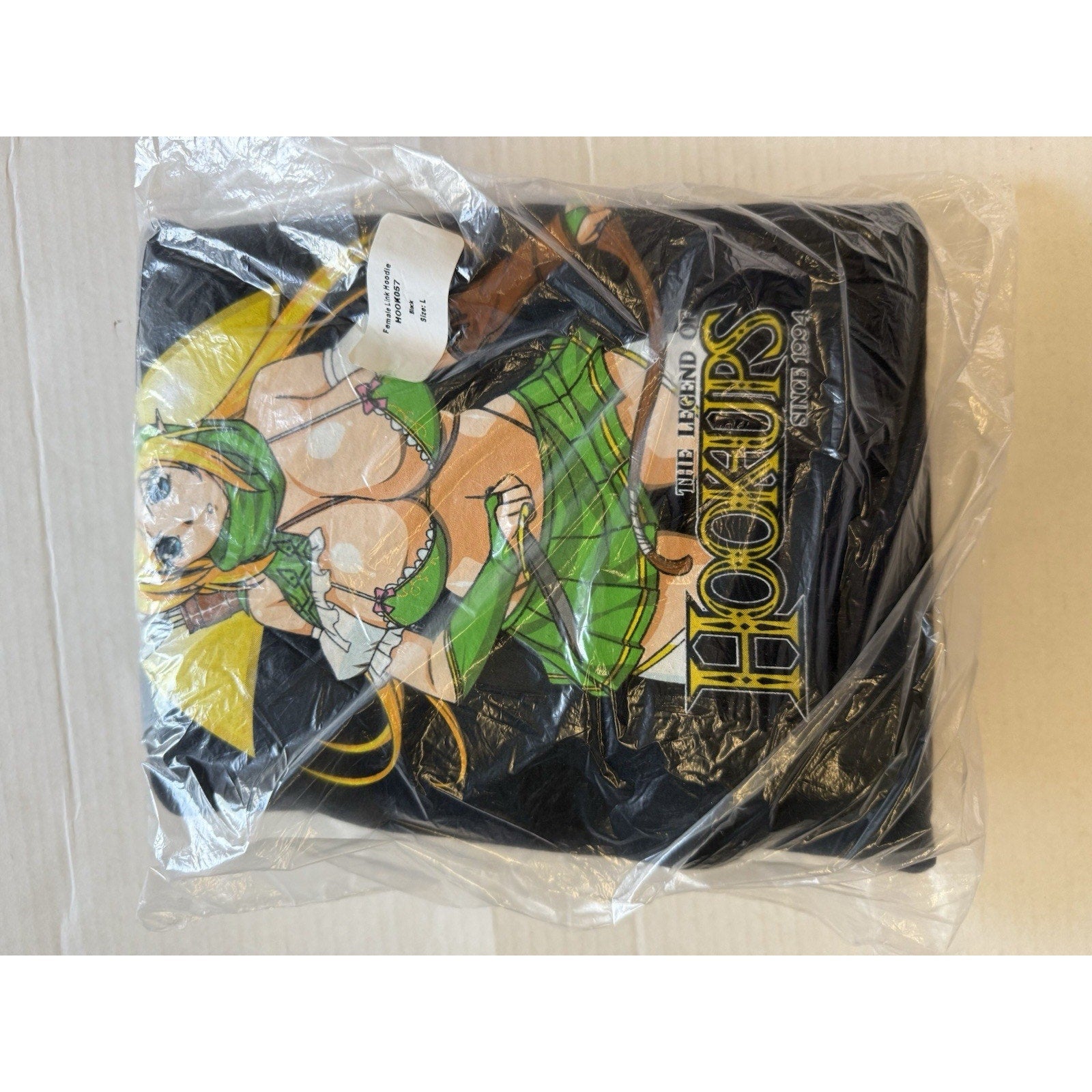 Hook - Ups Female Link Hoodie Black L 2020 Anime Skate Sweatshirt Zelda Lewd Anime - thriftgoblin