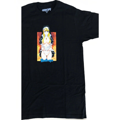 Hook - Ups Nun T-Shirt Black Size L Anime Girl Skate Tee New Bagged Rare VTG - thriftgoblin