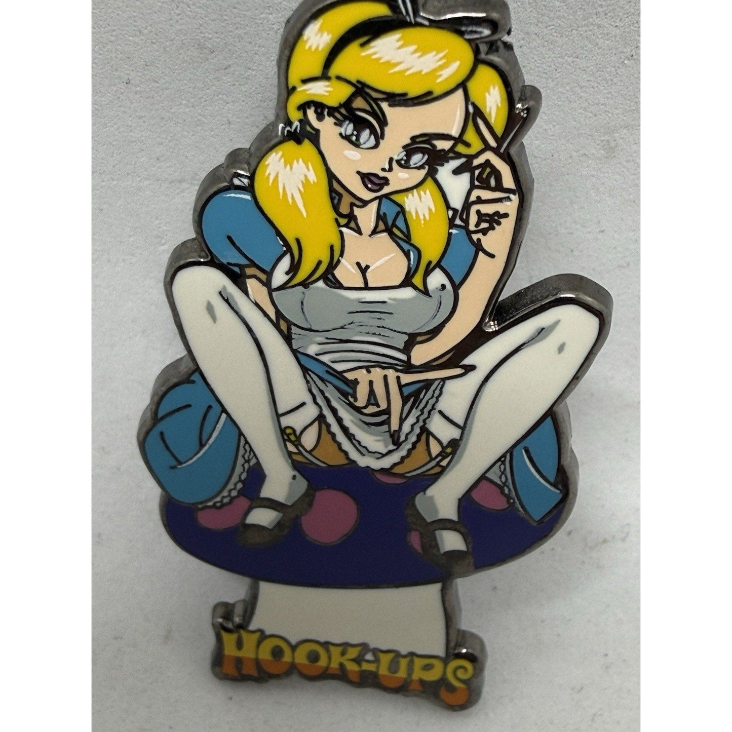 Hook-Ups Skateboard Enamel Pin Jeremy Klein Alice in Wonderland Enamel Adult - thriftgoblin