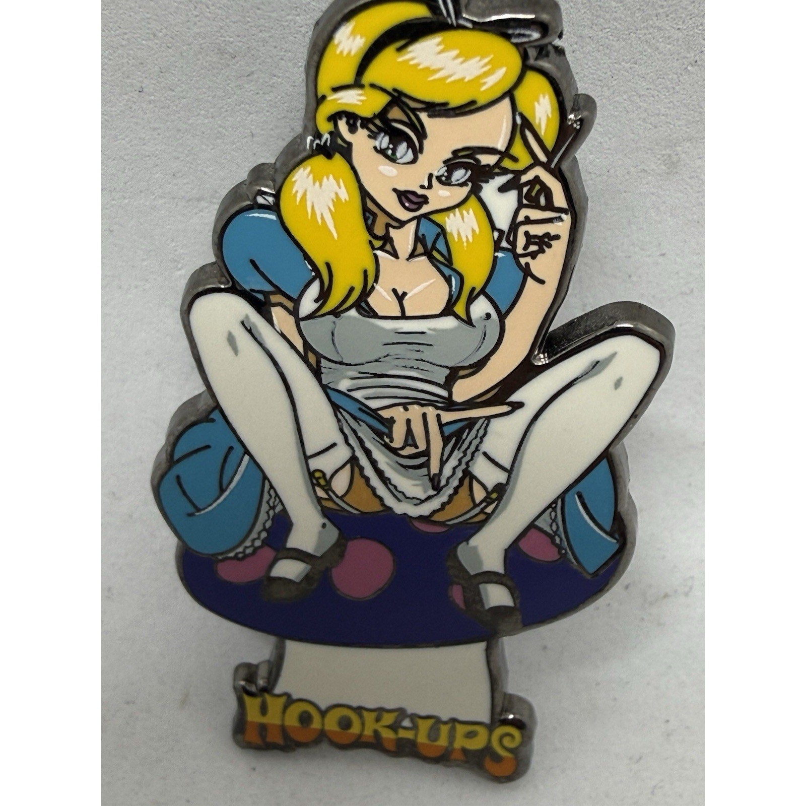 Hook-Ups Skateboard Enamel Pin Jeremy Klein Alice in Wonderland Enamel Adult - thriftgoblin