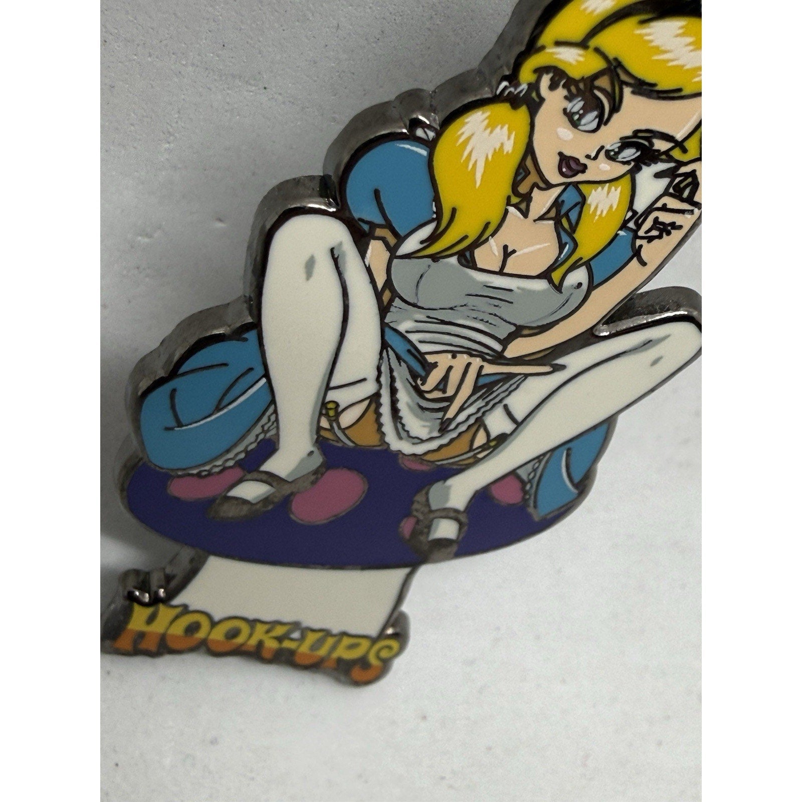 Hook-Ups Skateboard Enamel Pin Jeremy Klein Alice in Wonderland Enamel Adult - thriftgoblin