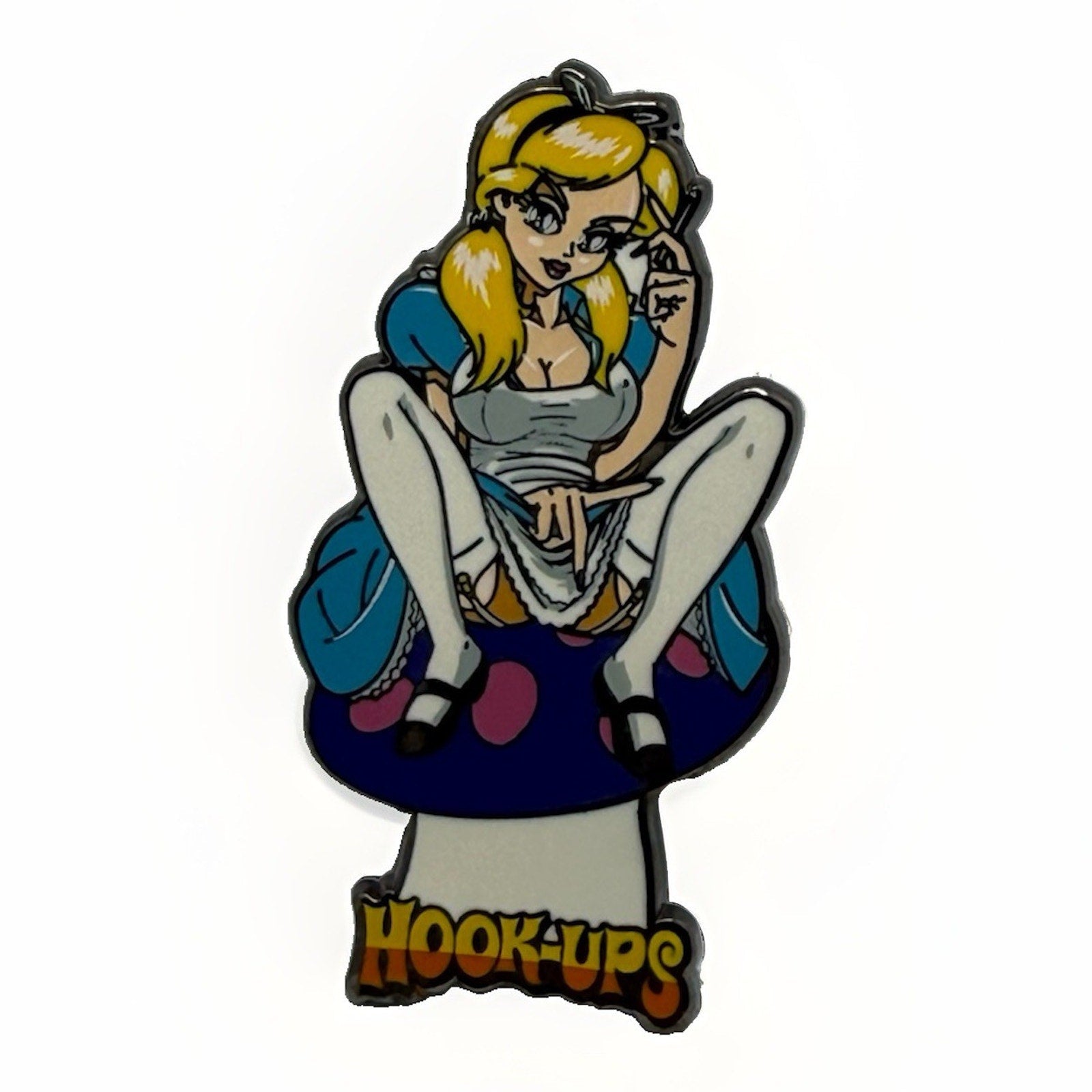 Hook-Ups Skateboard Enamel Pin Jeremy Klein Alice in Wonderland Enamel Adult - thriftgoblin
