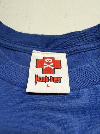Hook - Ups Skateboard “Nurse Trixie” Blue Vintage TShirt Men's Large JK Industries - thriftgoblin