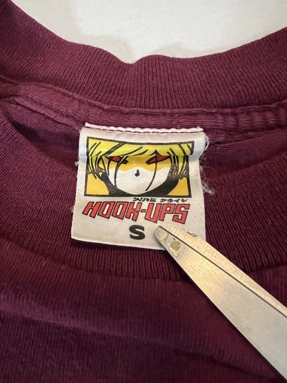 Hook - Ups Skateboards Prototype Logo Short Sleeve Shirt Red Eyes Tag - thriftgoblin