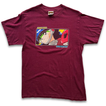 Hook - Ups Skateboards Prototype Logo Short Sleeve Shirt Red Eyes Tag - thriftgoblin
