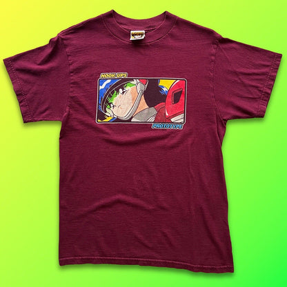 Hook - Ups Skateboards Prototype Logo Short Sleeve Shirt Red Eyes Tag - thriftgoblin