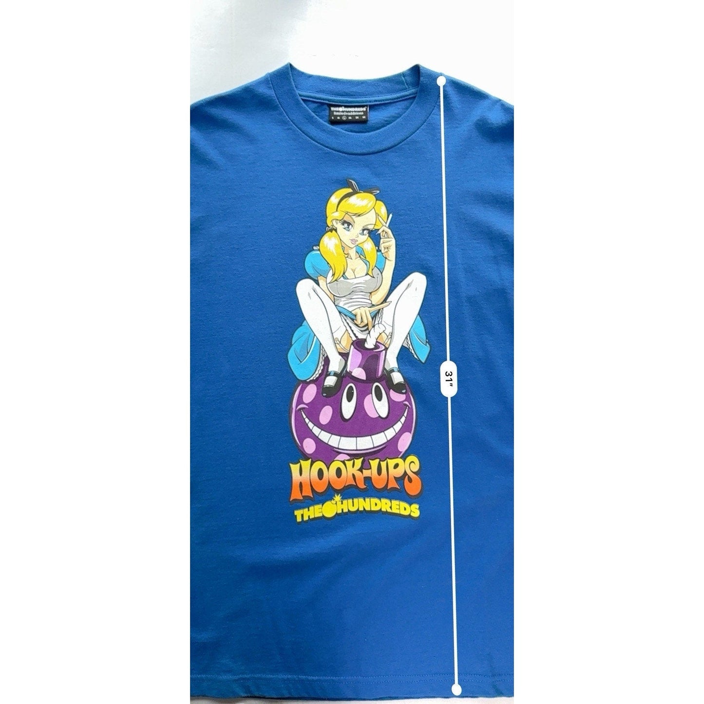 Hook - ups X The Hundreds Collab Brand Anime Shirt Alice in Wonderland Sz XL - thriftgoblin