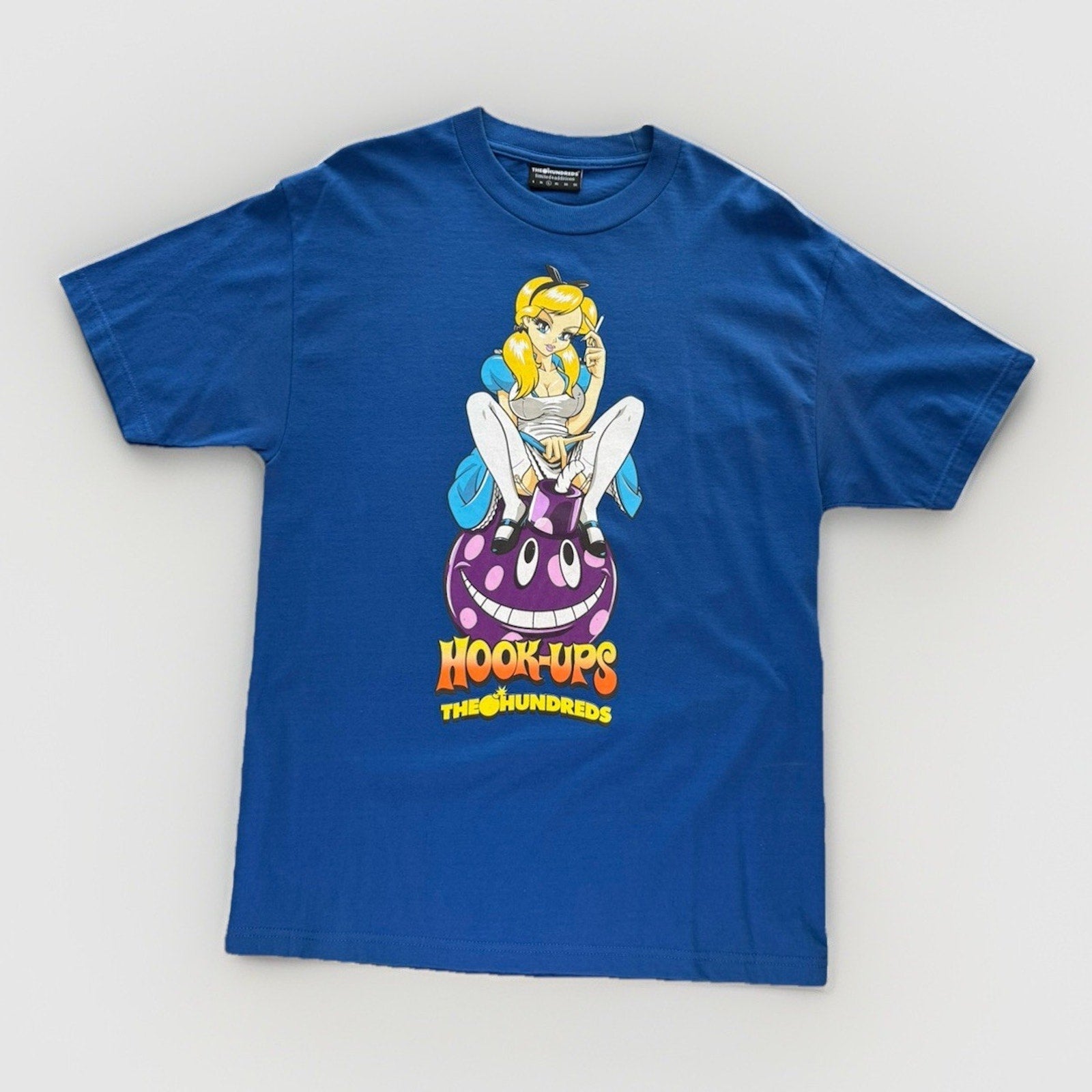 Hook - ups X The Hundreds Collab Brand Anime Shirt Alice in Wonderland Sz XL - thriftgoblin