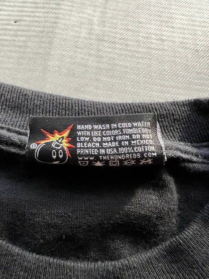 Hook Ups X The Hundreds Crewneck. Mens Size Small. Skateboard. Black Tshirt. - thriftgoblin