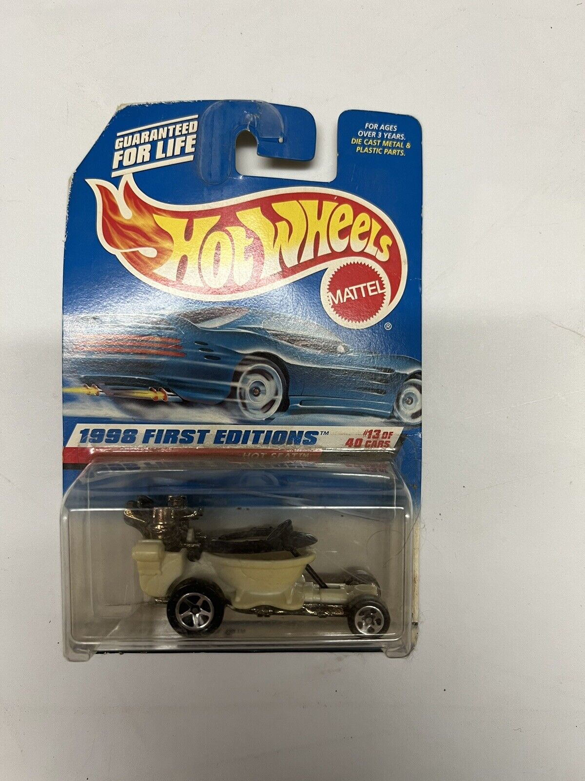 Hot Wheels Hot Seat 1998 First Edition Blue & White Card 13/40 648 - thriftgoblin