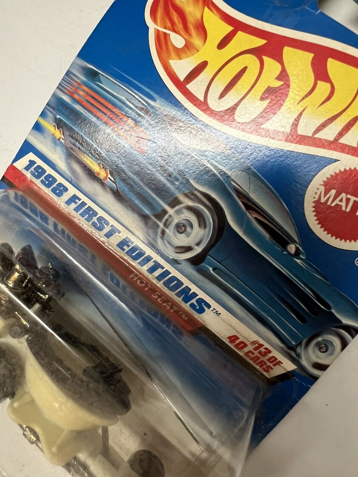 Hot Wheels Hot Seat 1998 First Edition Blue & White Card 13/40 648 - thriftgoblin