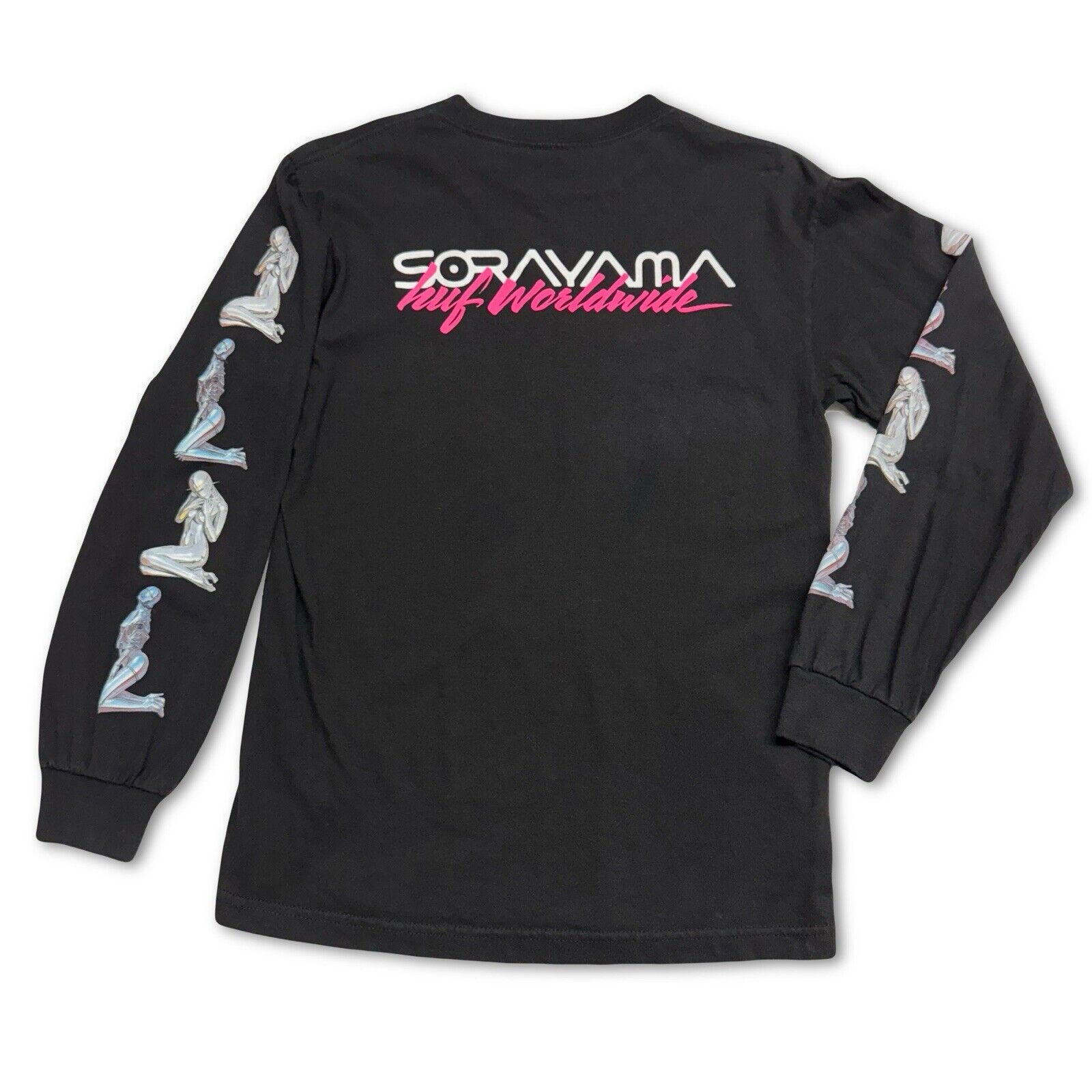 Huf Worldwide x Sorayama Tshirt Graphic Black Supreme Streetwear Skateboarding S - thriftgoblin