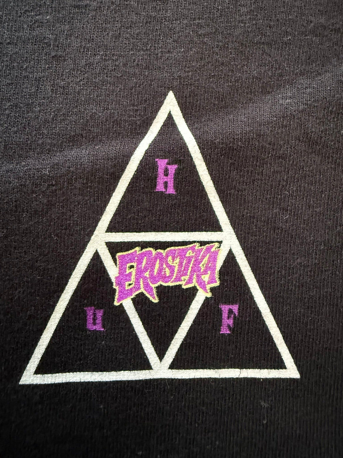 HUF x Erostika Rockin Jelly Bean Triple Triangle Tee Black Mens M Japan - Thrift GoblinT-Shirt