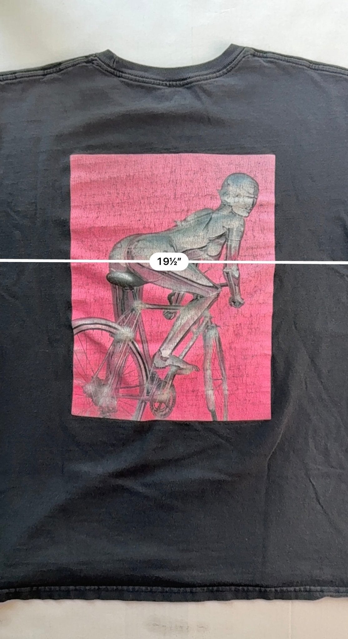 HUF x Hajime Sorayama Robot Ride Tee Black Mens M Chrome Gynoid Bicycle - Thrift GoblinT-Shirt