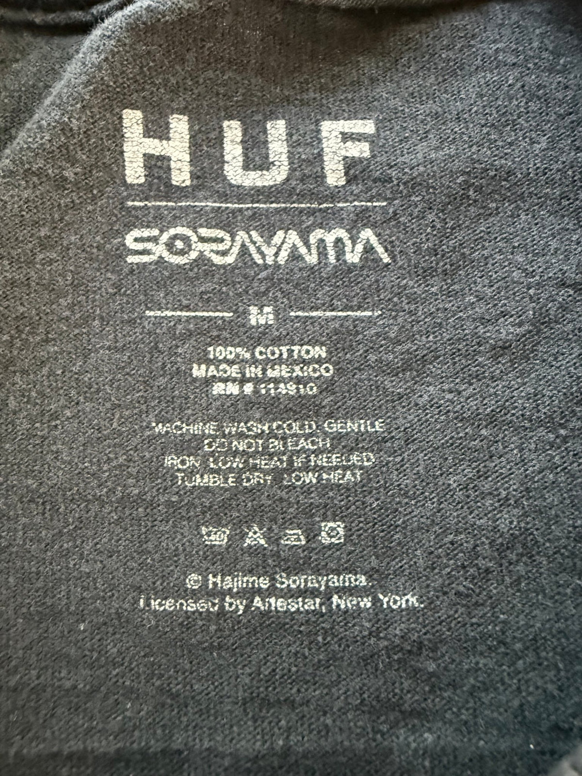 HUF x Hajime Sorayama Robot Ride Tee Black Mens M Chrome Gynoid Bicycle - Thrift GoblinT-Shirt
