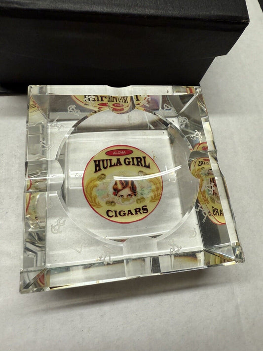 Hula Girl Cigars Crystal Cigar Ashtray Tray Lady Pin - Up Hawaii Smoke Tobacco - thriftgoblin