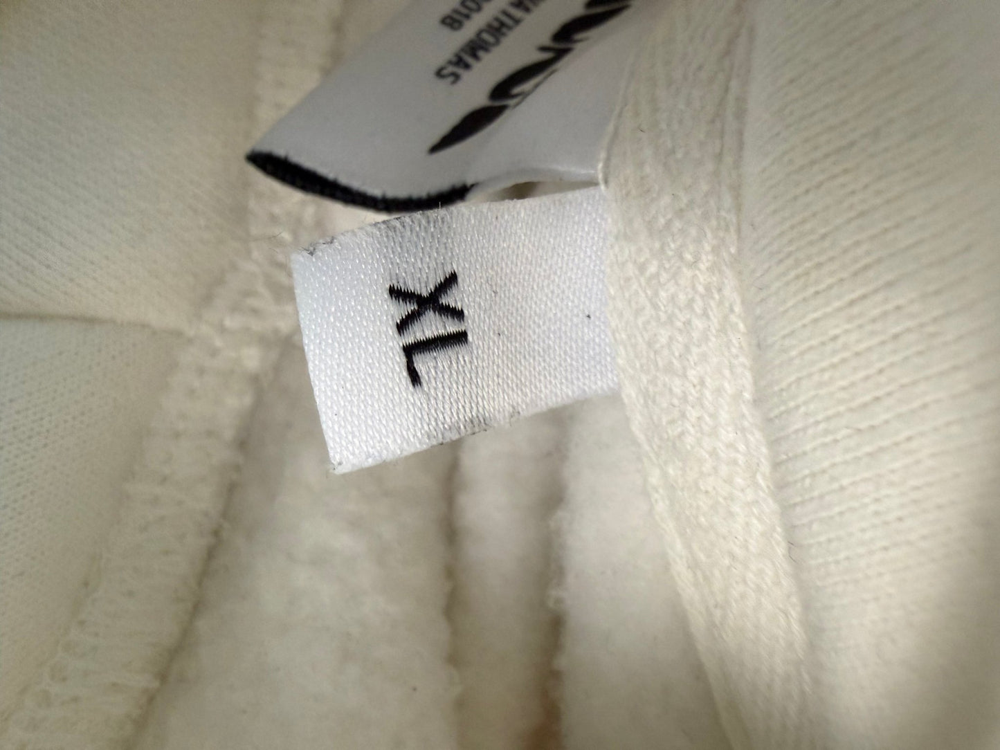 Huni Design Mona Thomas White Hoodie XL Puff Logo 3D Dot Sleeve Est 2018 - thriftgoblinTops