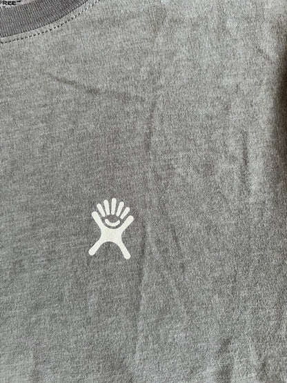 Hydro Flask Women's MOISTURE WICKING Grey Logo T-Shirt Sz XL Hiking Camping SS - thriftgoblin