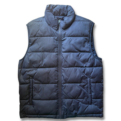 J Crew Puffer Vest Mens Authentic Medium Warm Blue Feather Zip Front Lookbook - thriftgoblin
