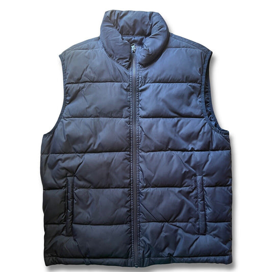 J Crew Puffer Vest Mens Authentic Medium Warm Blue Feather Zip Front Lookbook - thriftgoblin
