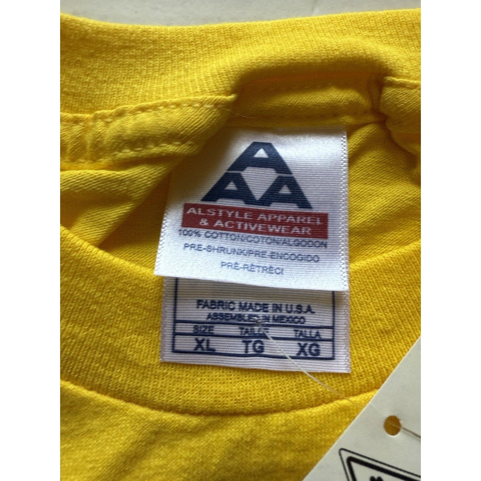 J - List No Public Urination Warning Tee Yellow XL USA Made Funny Japan Shirt - thriftgoblin