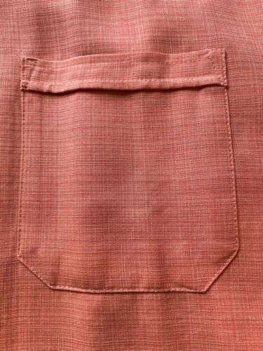 Jamaica Jaxx 100% Silk Button Up Shirt Mens Medium Short Sleeve Orange Pocket - thriftgoblin