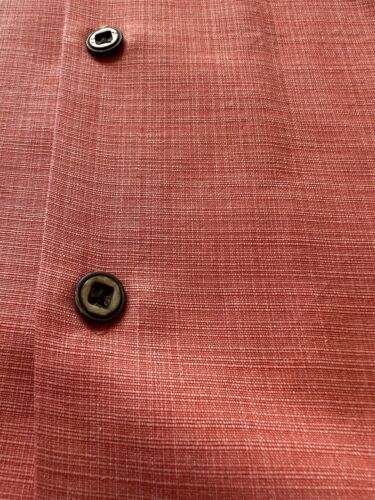 Jamaica Jaxx 100% Silk Button Up Shirt Mens Medium Short Sleeve Orange Pocket - thriftgoblin