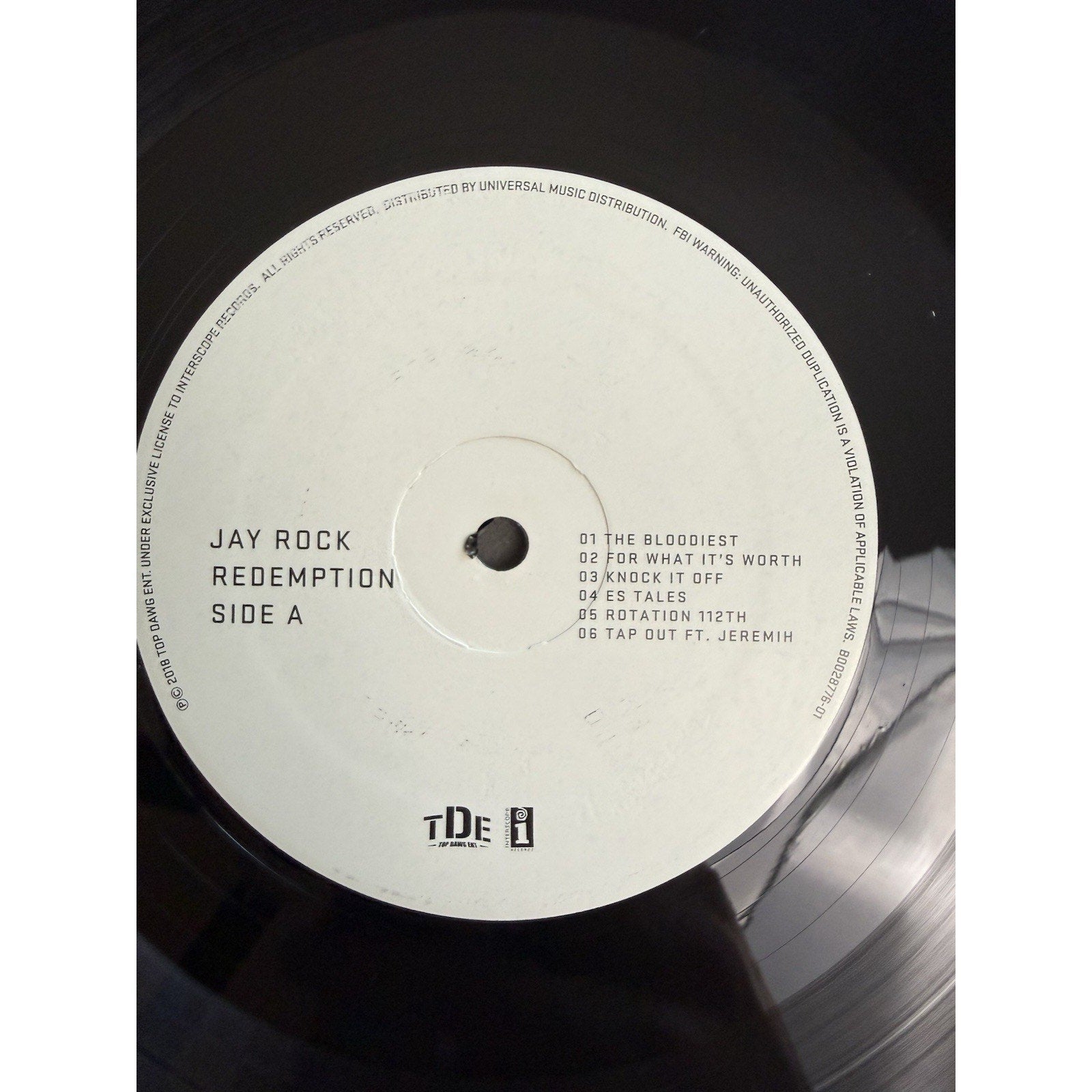 Jay Rock Redemption Vinyl LP Signed Autograph TDE Interscope Hip Hop 2018 Kdot - thriftgoblin