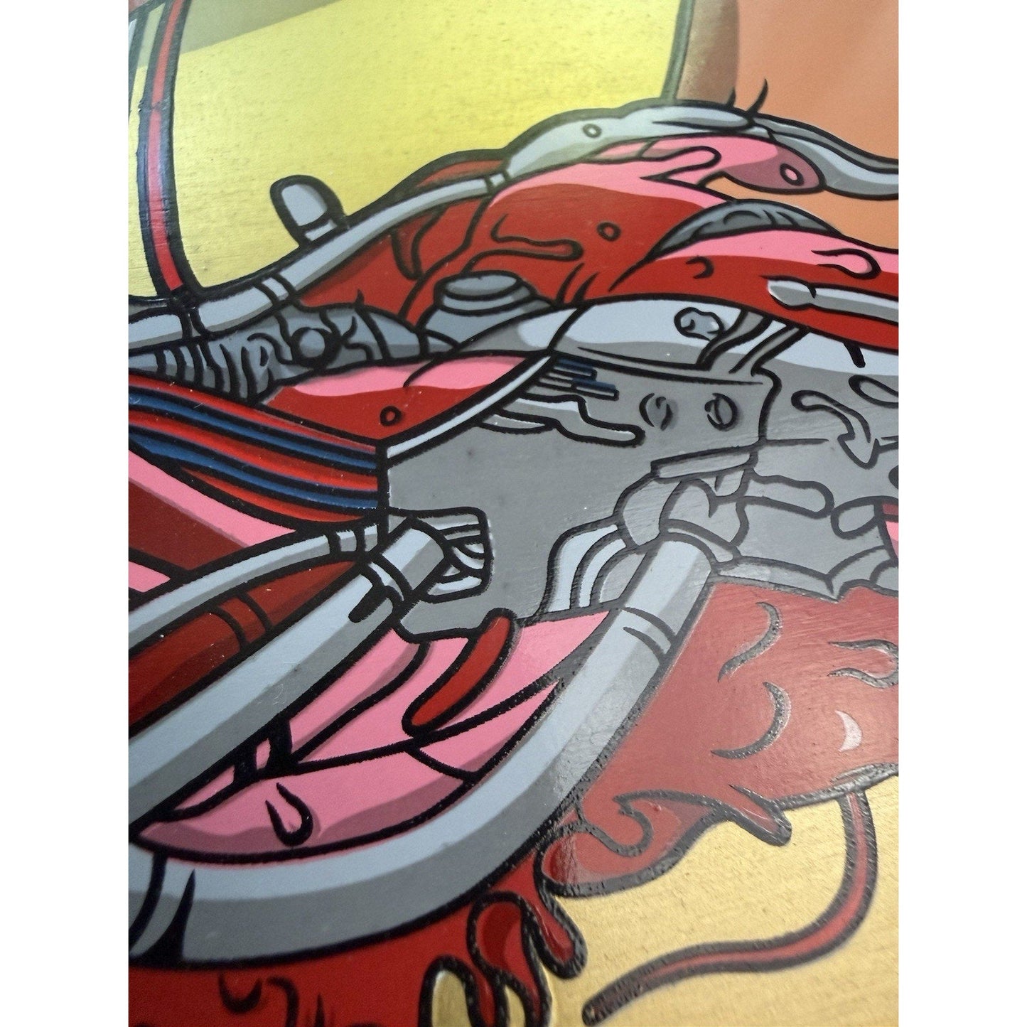 JK Industries Akira Tetsuo Transformation Gold Dip 8.25 Skateboard Deck Hand - thriftgoblin