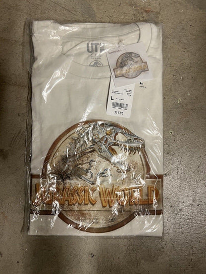 Jurassic World Collab Hajime Sorayama Uniqlo Off White Mens T-Shirt Science Park Large - thriftgoblin