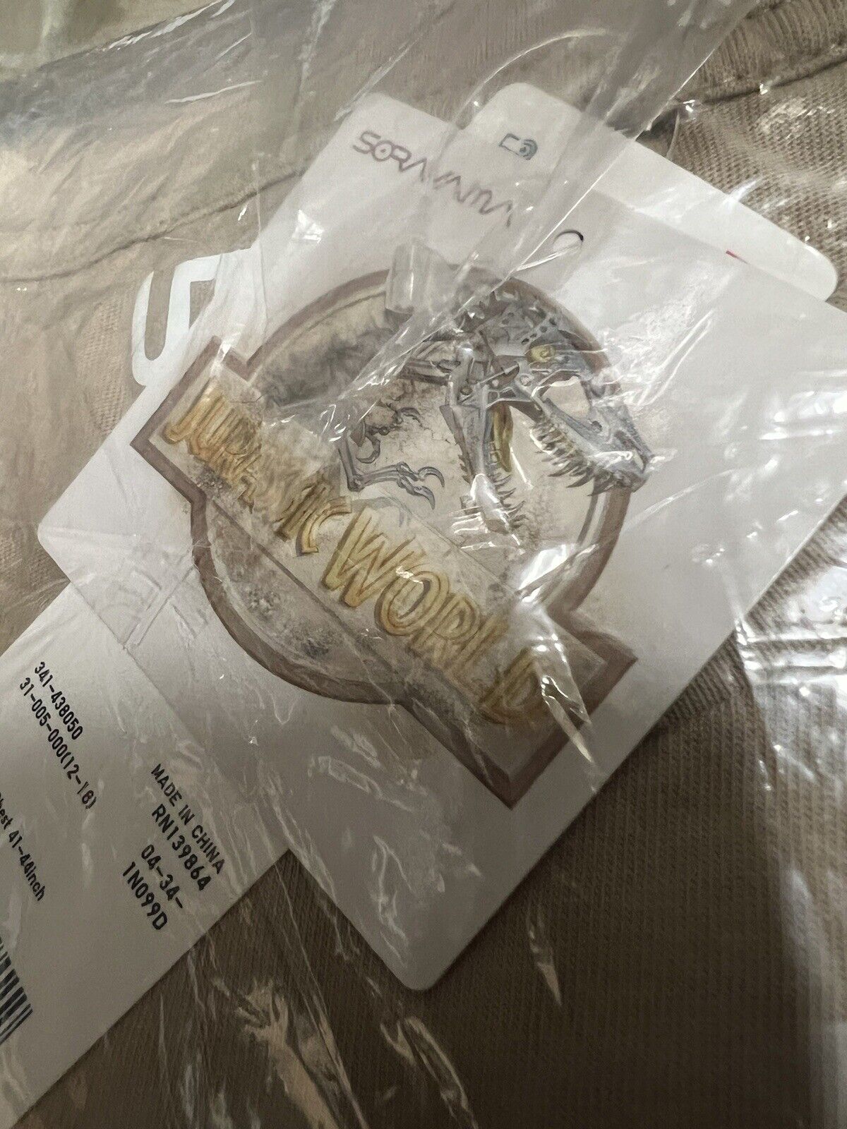 Jurassic World Collab Hajime Sorayama Uniqlo Sand Mens T-Shirt L Stegosaurus - thriftgoblin