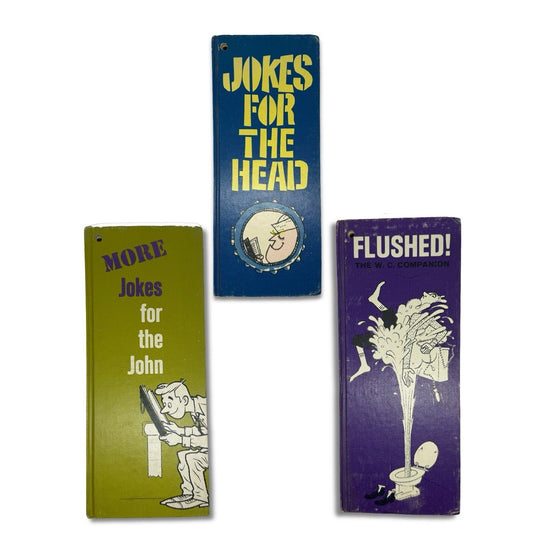 Kanrom Bathroom Humor Book Set of 3 1960s Vintage Novelty Flushed Jokes John - thriftgoblin