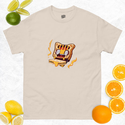 Kitty Cat Grilled Cheese Crewneck T-Shirt Cute Kawaii - thriftgoblin