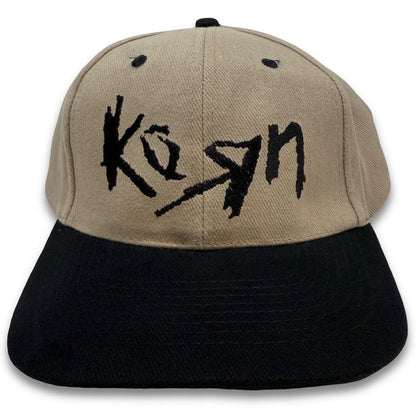 Korn Logo Hat “Life Is Peachy” NWT KC Adjustable Y2K Rare Tan Black Bill Snap - thriftgoblin