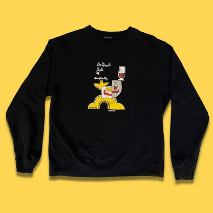 Krooked Skateboards Mike Anderson Simplicity Black Crewneck Pullover Mens Medium - thriftgoblin