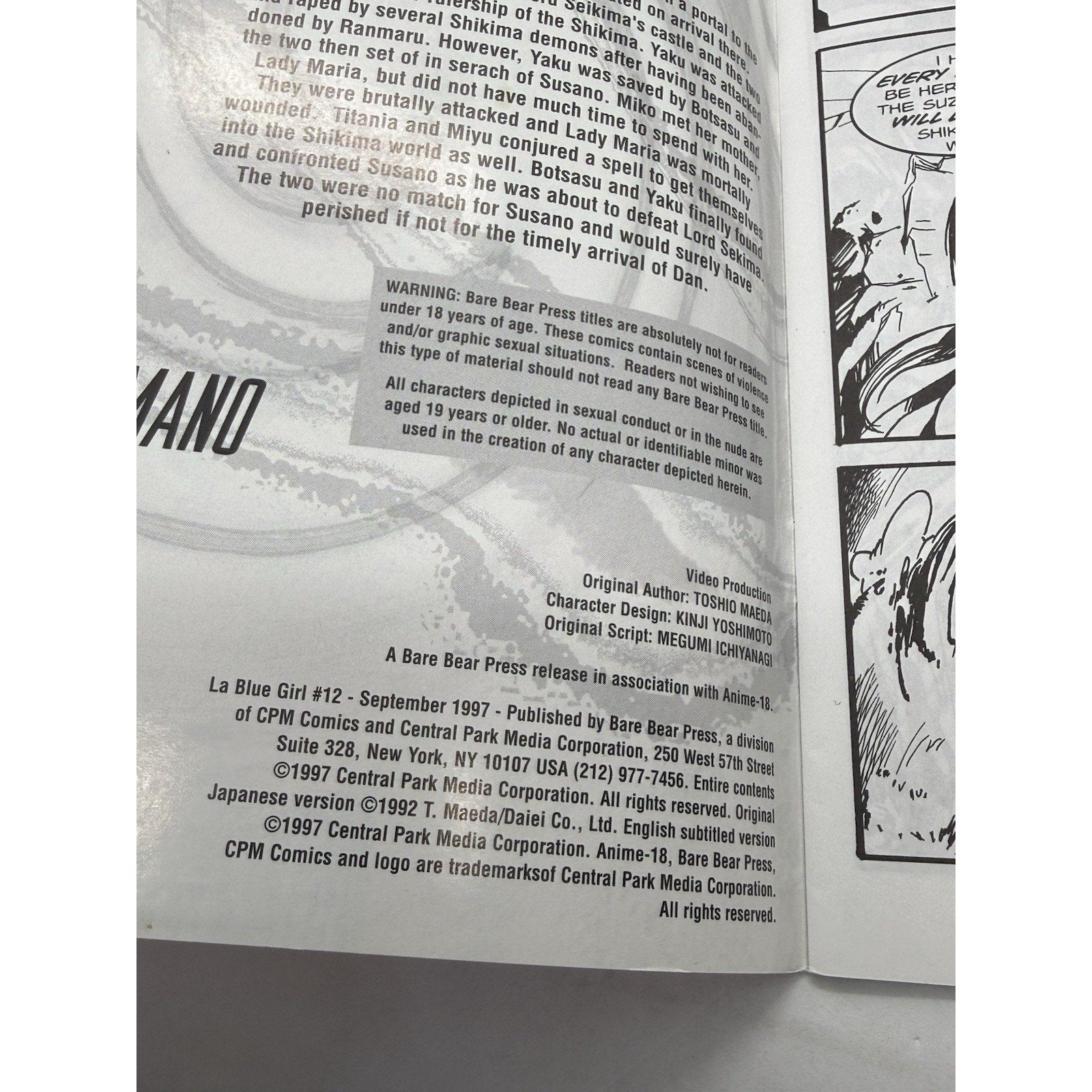 La Blue Girl Issue 12 (1997) Bare Bear Press | Vintage Anime Comic | Adult - thriftgoblin