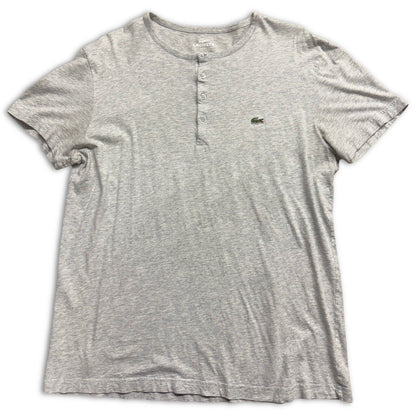Lacoste Soft Pima Cotton Henley Button T Shirt Size 5 Large Peru Short Sleeve - thriftgoblin