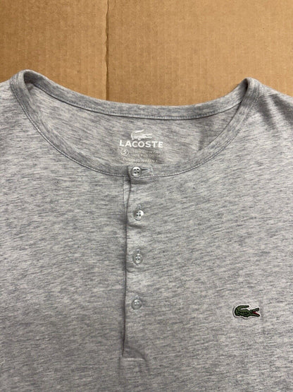 Lacoste Soft Pima Cotton Henley Button T Shirt Size 5 Large Peru Short Sleeve - thriftgoblin